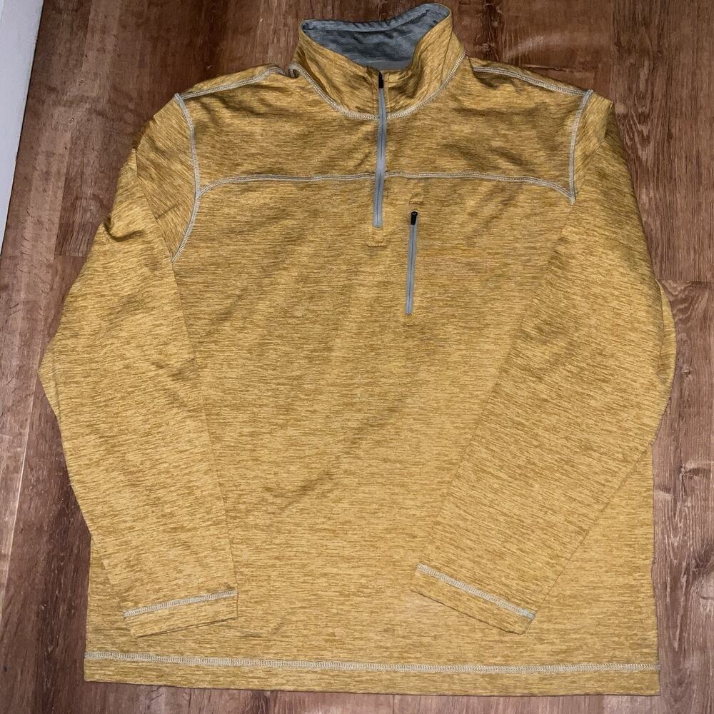 G.H.BASS & CO. EXPLORER HALF ZIP MOCK NECK FLEECE PULLOVER SWEATER-XL(16)